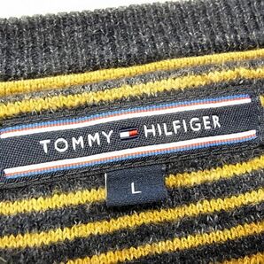 ◇TOMMY HILFIGER ニットセーター パイル地の風合い バイカラー マーク刺繍 トミーヒルフィガー メンズ Lサイズ 1円スタートの画像5