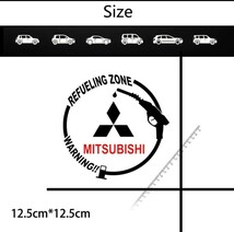 三菱 給油口 ステッカー【ブラック】ランサー パジェロミニ デリカD:5 D:2 ミラージュ ekワゴン クロス アウトランダー エクリプスクロス_画像4