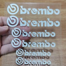 訳あり brembo 耐熱ステッカー 6P ブレーキキャリパー等に【銀白】ブレンボ トヨタ ホンダ 日産 レクサス マツダ スバル 三菱 SUZUKI _画像6