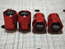 アウディ タイヤ エアーバルブキャップ 4P【レッド】Audi A1 A3 A4 B5 B6 B7 B8 A5 C5 A6 C6 c7 A7 A8 A1 V8 Q3 Q5 Q7 SQ5 S3 S4 S5 S6 _画像5