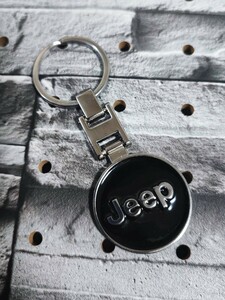 Jeep 両面ロゴ メタル キーホルダー■クライスラー・ジープ ラングラー アンリミテッド グランドチェロキー コンパス レネゲード