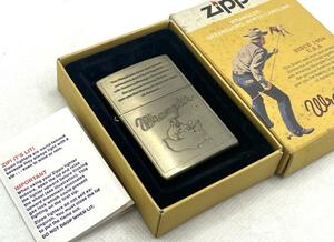 未使用 ZIPPO ジッポー 2001年 WRANGLER ライター アンティークブラス