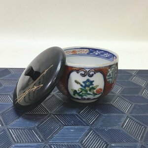 【保管品/インボイス登録店/CH】茶器 九谷焼 湯呑 陶器　湯呑み　 茶蓋 自慢の一品 貴重 華絵 古民家 二軒隣り RS0406/0001