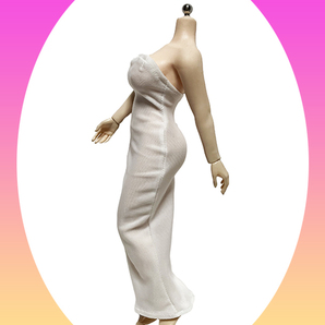 （H541）１／６アクションフィギュア女性衣装 ロングドレス ワンピース S07C ふくよかタイプ S38A ファイセン tbLeagueなど ハンドメイドの画像4