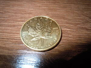  maple leaf gold coin 1991 year Canada large gold coin Elizabeth beautiful goods old coin Maple leaf gold coin Gold coin storage case attaching 