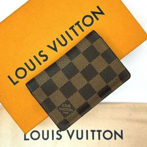 ★ほぼ極美品★【A437】LOUIS VUITTON ルイヴィトン ダミエ アンヴェロップカルトドゥヴィジットカード入れ 名刺入れN62920/MI1016