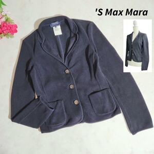 Italy made 'S Max Mara fleece material tailored jacket black S size 2794