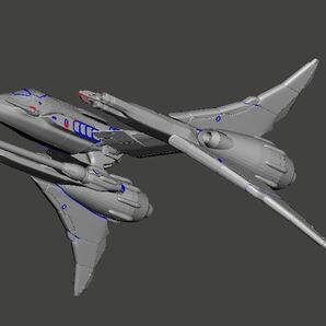 1/144 バリアブル・グラージ 3Dプリント ヴァリアブル・グラージ VARIABLE GLAUG 未組立 宇宙船 宇宙戦闘機 Space Ship Space Fighterの画像4
