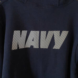 デッドストックSOFFEソフィーUS NAVYトレーニング スウェット ZIP UP パーカーMEDIUMネイビーMアメリカ軍USA製ミリタリー フーディー米軍の画像5