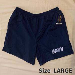 デッドストックSOFFEソフィーUS NAVYトレーニングショーツLARGEネイビーLショートパンツ アメリカ軍ショーツUSA製ナイロン米軍ミリタリーの画像1