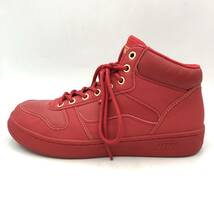 ★27cm【VANS】ハイカットスニーカー メンズ レッド 赤色 RED PVC シューズ 靴_画像1