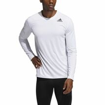 ●送料390円可能商品 アディダス ADIDAS 新品 メンズ テックフィット フィッティド ストレッチ 長袖 Tシャツ 白 L [GL9893-L] 三 弐★QWER_画像2