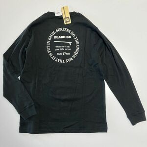 ★ハンテン HANGTEN 新品 メンズ 快適 カジュアル バックプリント 長袖 ロング Tシャツ ロンT 黒 Mサイズ [SN403-NE5-M] 一 三 壱★QWER