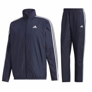 ★アディダス ADIDAS 新品 メンズ 起毛トリコット 3ストライプス ウインドジャケット 上下セット スーツ 紺 [SETGE0407-2XO] 五 零★QWER