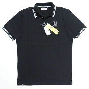 * postage 390 jpy possibility commodity filler Golf FILA GOLF new goods men's UVCUT polo-shirt with short sleeves black XXL size [748660-BK-3L] one three 0 *QWER QQAA-18