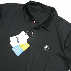 ●送料390円可能商品 フィラ FILA 新品 メンズ 吸水速乾 UVCUT スポーツ 半袖 ポロシャツ 黒 XLサイズ [414343-BK-LL]一 三 参★QWERの画像2