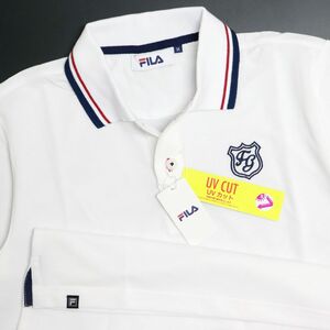 ●送料390円可能商品 フィラ ゴルフ FILA GOLF 新品 メンズ UVCUT 半袖 ポロシャツ 白 Mサイズ [748660-WT-M]一 三 壱★QWER QQAA-18