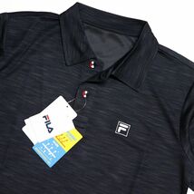 ●送料390円可能商品 フィラ FILA 新品 メンズ 吸水速乾 UVCUT スポーツ 半袖 ポロシャツ 黒 XLサイズ [414342-BK-LL]一 三 参★QWER_画像1