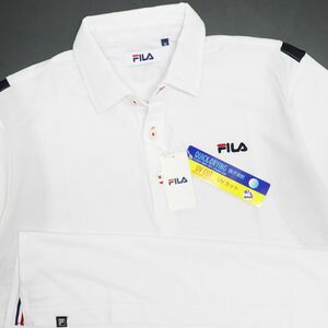 * postage 390 jpy possibility commodity filler Golf FILA GOLF new goods men's . water speed .UVCUT polo-shirt with short sleeves white XL[749644G-WT-LL] one three three *QWER QQAA-18