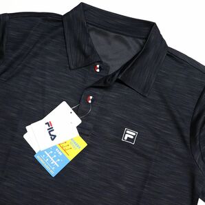 ●送料390円可能商品 フィラ FILA 新品 メンズ 吸水速乾 UVCUT スポーツ 半袖 ポロシャツ 黒 Mサイズ [414342-BK-M]一 三 壱★QWERの画像2