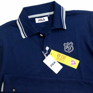 ●送料390円可能商品 フィラ ゴルフ FILA GOLF 新品 メンズ UVCUT 半袖 ポロシャツ 紺 Mサイズ [748660-NV-M]一 三 壱★QWER QQAA-18