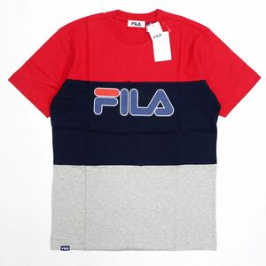 ●送料390円可能商品 フィラ ゴルフ FILA GOLF 新品 メンズ 快適 トリコロール 半袖 Tシャツ Lサイズ [749651RD21N-L] 一 三 弐★QWER