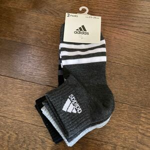 adidas3足組靴下23から25センチ