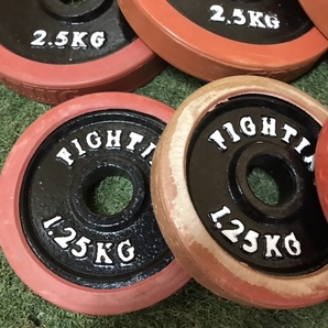 FIGHTING ROAD バーベルプレートセット 5Kg×4/2.5Kg×4/1.25Kg×4/計35Kg 穴径28mm 筋トレ 「2079」の画像7