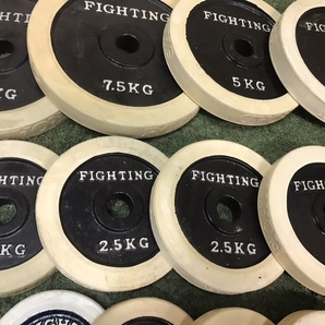 FIGHTING ROAD バーベルプレート 15Kg×2/10Kg×2/7.5Kg×2/5Kg×2/計90Kg 穴径28mm トレーニング 「2102」の画像7