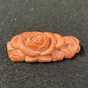 MK0603-68I 珊瑚 素材 薔薇モチーフ 花 ルース サンゴ 装飾品 服装小物 の画像3