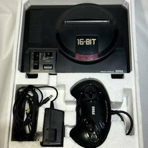 SEGA MEGA DRIVE HAA-2500【通電確認済み】セガ メガドライブ 16BIT ゲーム機本体・電源アダプター・AVケーブル・コントローラー・外箱付きの画像8