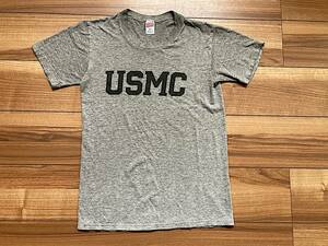 Sサイズ 90's USA製 SOFFE SHIRTS ソフィー USMC 半袖 Tシャツ グレー 杢 丸胴 アメリカ製 アメカジ 90年代 海軍 ミリタリー ヴィンテージ