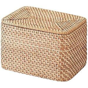  Muji Ryohin comes in succession rattan rectangle box * cover attaching (V) approximately width 26× depth 18× height 16cm 47381337