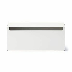  Muji Ryohin steel tap storage box flap type white gray width 32× depth 10× height 14cm 44596654