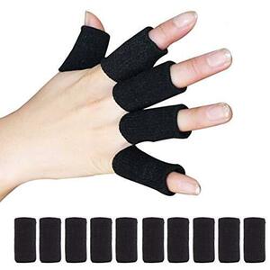 shttown finger supporter spring finger he bar ten.. fixation finger .. guard .. finger . scabbard . easy removal and re-installation 10 pcs set ( black )