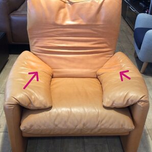 【中古】Cassina ixc. カッシーナ MARALUNGA マラルンガ  総革 1人掛けソファ 1P 高級 レザー 人気 ※店頭引き渡し歓迎の画像7