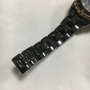 電池交換済 手入れ済み ELGIN CERAMICS エルジン メンズ 腕時計 ラインストーン クォーツ 3針 日付け FK1377C-EPの画像5