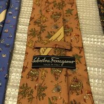 新品未使用あり 極美品のみ 4本セット Salvatore Ferragamo GIORGIO ARMANI ネクタイ 送料一律520円 フェラガモ アルマーニ _画像8