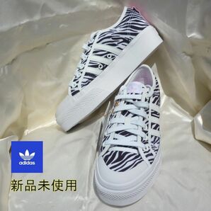 新品24.5cmアディダス ADIDAS WMNS NIZZA PLATFORM ZEBRA/ゼブラ柄/レディーススニーカー