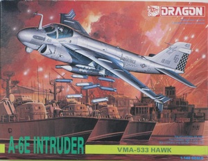 未組立品 ★ DRAGON / ドラゴン　1/144　GRUMMAN A-6E INTRUDER VMA-533 HAWK（ 中袋未開封 ）★ グラマン A-6E イントルーダー　No.9906