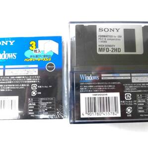 br フロッピーディスク 新品未開封13枚 SONY Windows DOS/V フォーマット済み ハンディーケース入り 2HD グレイドケース ブラック 黒 の画像8