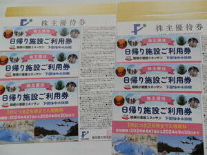 藤田観光 日帰り施設利用券　下田海中水族館等 入場無料6枚他　2024年9月30日迄　（クリップポスト）