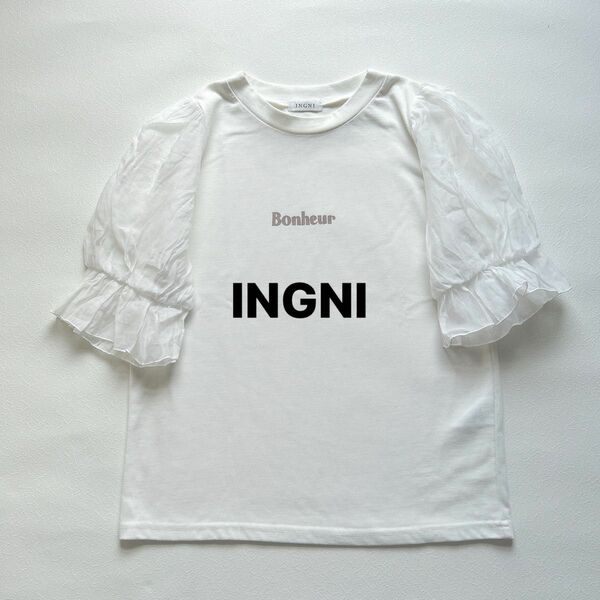 INGNIイング★パフTシャツ　半袖　白　M ホワイト 半袖Tシャツ