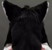 着ぐるみヘッド 猫 黒とピンク 全頭ヘッド ケモノ マスク ファースーツ ぬいぐるみ コスプレ コスチューム_画像3