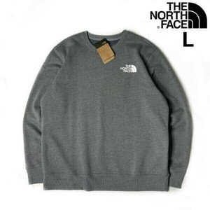 1円～!売切!【正規新品】THE NORTH FACE LOGO PULLOVER CREW トレーナー スウェット US限定 男女兼用 ロゴプリント(L)グレー 181130-22-c