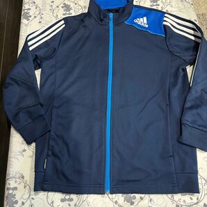 adidas アディダス ジャージ ジャケット　上着のみ　紺×青　160