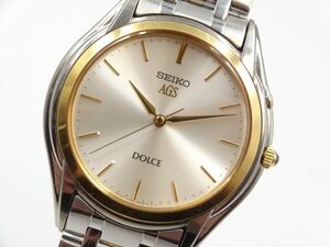 18115Ad SEIKO セイコー 稼動品 4M21-0A50 ドルチェ AGS 18KT シャンパンゴールド字盤 メンズ 時計 AT ケース35mm