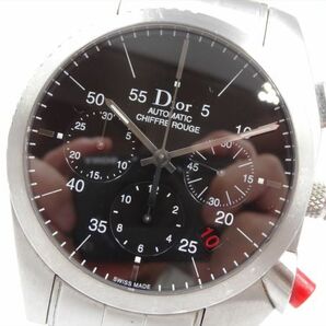 18219b Dior HOMME ディオールオム 稼動品 084610 シフルルージュ クロノグラフ メンズ 時計 AT ケース38mm 腕周り16.5cmの画像1