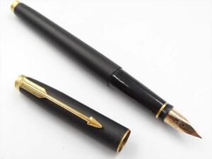 18061e PARKER パーカー 万年筆 Parker75 マットブラック ペン先14K 585 カートリッジ式