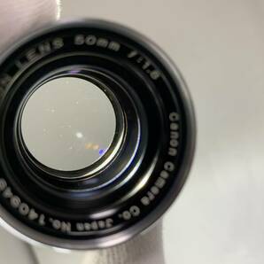 【シャッターOK/外観綺麗】キャノン Canon バルナック型 レンジファインダーカメラ 型番不明 Canon LENS 50mm F1.8 セット 現状品 (592)の画像9
